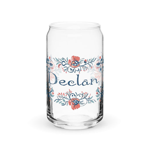 Declan Exclusive Name Art Piece Can-Shaped Glass Home Office Work Mexican Spanish Pride Gift Cup One-Of-A-Kind Calligraphy Glass | D2 Mexicada 16 oz