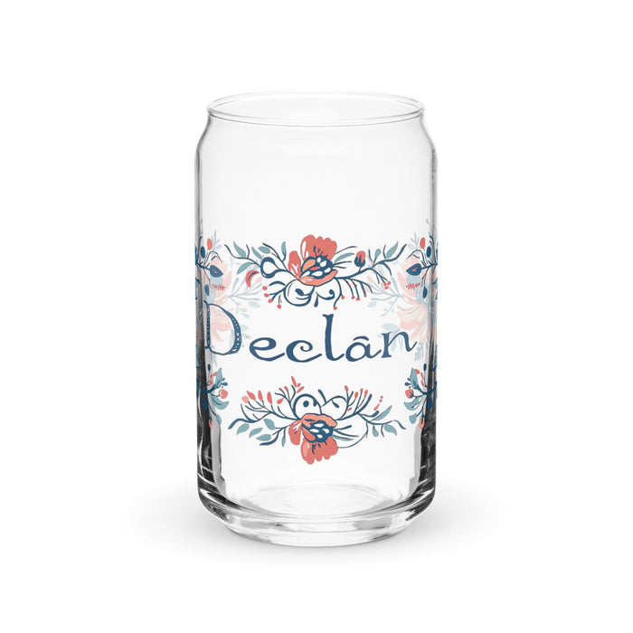 Declan Exclusive Name Art Piece Can-Shaped Glass Home Office Work Mexican Spanish Pride Gift Cup One-Of-A-Kind Calligraphy Glass | D2 Mexicada 16 oz