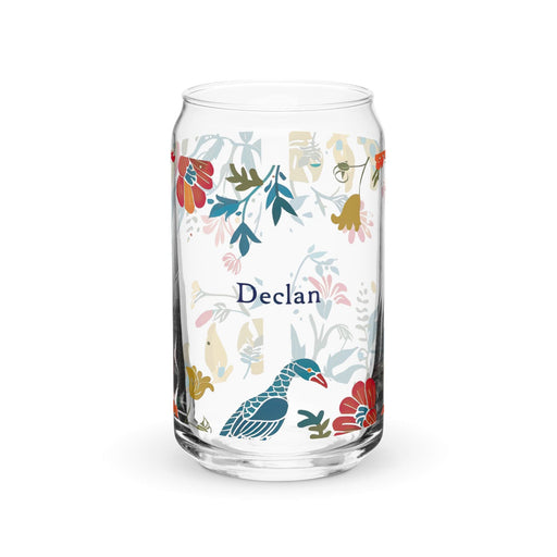 Declan Exclusive Name Art Piece Can-Shaped Glass Home Office Work Mexican Spanish Pride Gift Cup One-Of-A-Kind Calligraphy Glass | D3 Mexicada 16 oz