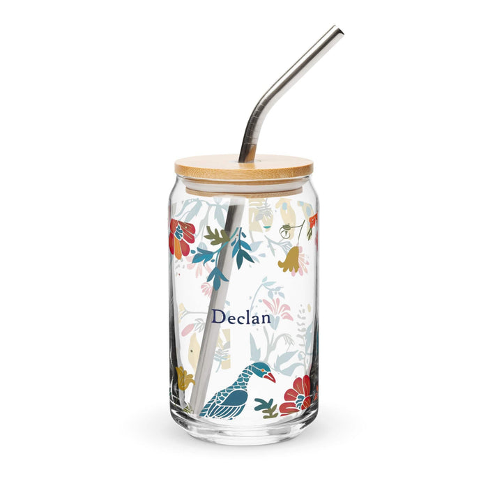 Declan Exclusive Name Art Piece Can-Shaped Glass Home Office Work Mexican Spanish Pride Gift Cup One-Of-A-Kind Calligraphy Glass | D3 Mexicada 16 oz With Lid & Straw