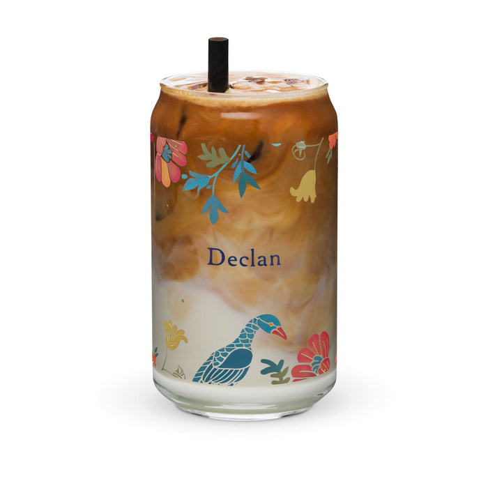 Declan Exclusive Name Art Piece Can-Shaped Glass Home Office Work Mexican Spanish Pride Gift Cup One-Of-A-Kind Calligraphy Glass | D3 Mexicada