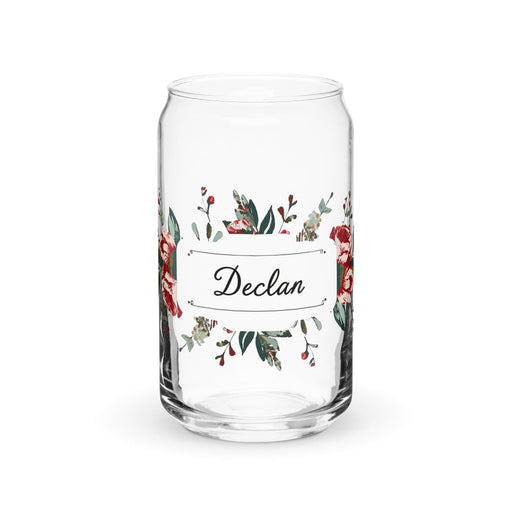 Declan Exclusive Name Art Piece Can-Shaped Glass Home Office Work Mexican Spanish Pride Gift Cup One-Of-A-Kind Calligraphy Glass | D8 Mexicada 16 oz (No Lid No Straw)