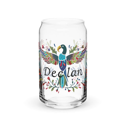 Declan Exclusive Name Art Piece Can-Shaped Glass Home Office Work Mexican Spanish Pride Gift Cup One-Of-A-Kind Calligraphy Glass | D9 Mexicada 16 oz