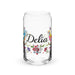 Delia Exclusive Name Art Piece Can-Shaped Glass Home Office Work Mexican Spanish Pride Gift Cup One-Of-A-Kind Calligraphy Glass | D16 Mexicada 16 oz