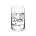 Delia Exclusive Name Art Piece Can-Shaped Glass Home Office Work Mexican Spanish Pride Gift Cup One-Of-A-Kind Calligraphy Glass | D27 Mexicada 16 oz