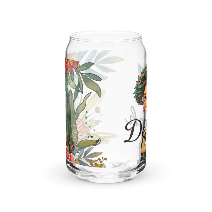 Delilah Exclusive Name Art Piece Can-Shaped Glass Home Office Work Mexican Spanish Pride Gift Cup One-Of-A-Kind Calligraphy Glass | D2 Mexicada