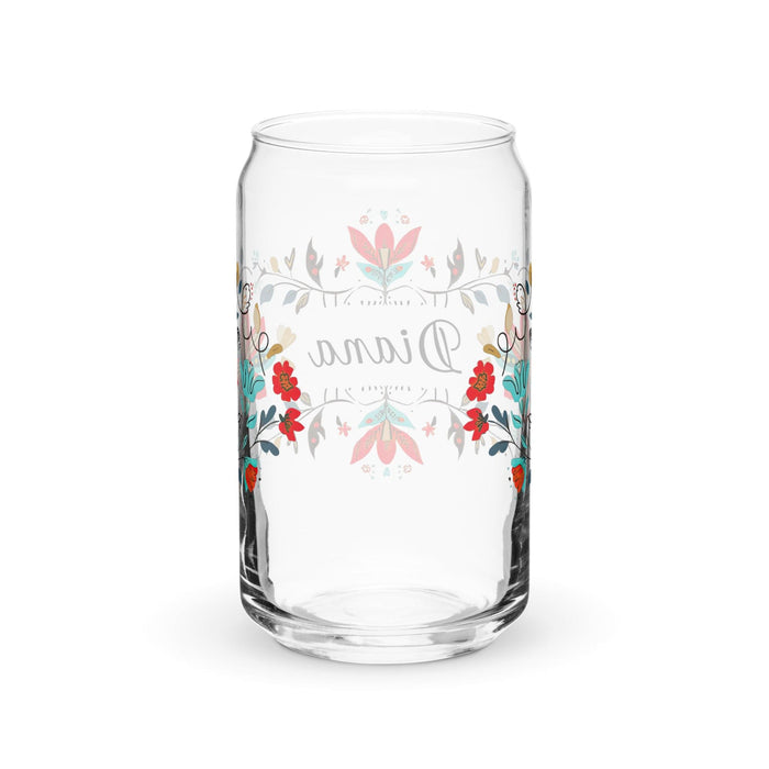 Diana Exclusive Name Art Piece Can-Shaped Glass Home Office Work Mexican Spanish Pride Gift Cup One-Of-A-Kind Calligraphy Glass | D6 Mexicada