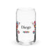 Diego Exclusive Name Art Piece Can-Shaped Glass Home Office Work Mexican Spanish Pride Gift Cup One-Of-A-Kind Calligraphy Glass | D1 Mexicada 16 oz