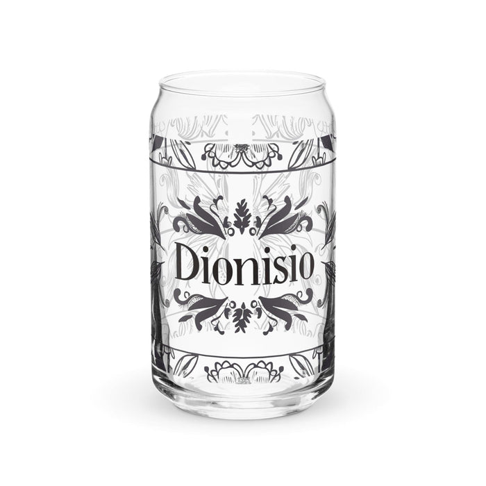 Dionisio Exclusive Name Art Piece Can-Shaped Glass Home Office Work Mexican Spanish Pride Gift Cup One-Of-A-Kind Calligraphy Glass | D7 Mexicada 16 oz (No Lid No Straw)