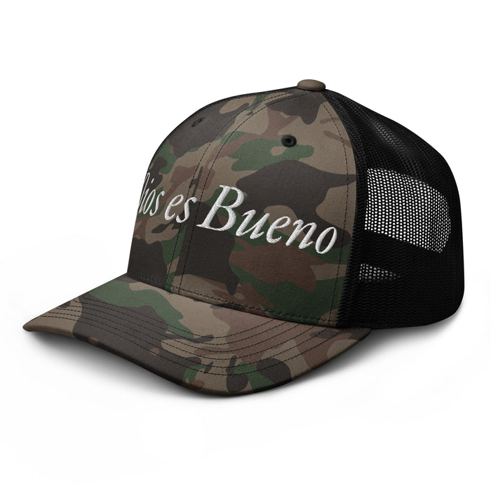 Dios es Bueno God is Good All Religion Have Faith Christian Catholic Camouflage Trucker Hat - Mexicada