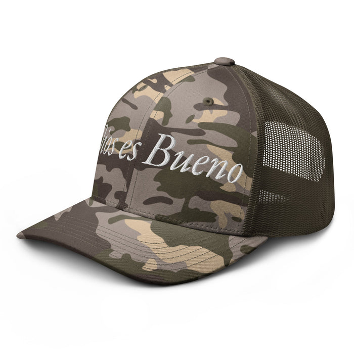 Dios es Bueno God is Good All Religion Have Faith Christian Catholic Camouflage Trucker Hat - Mexicada