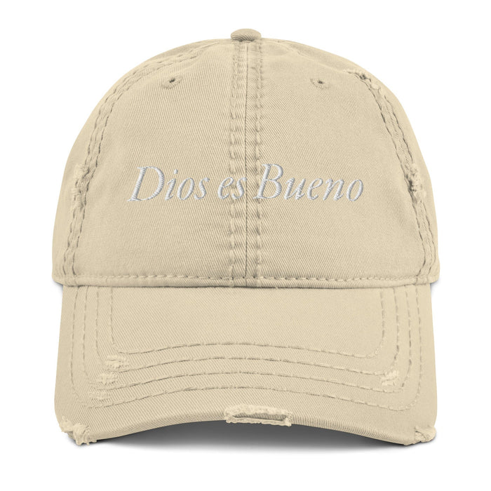 Dios es Bueno God is Good All Religion Have Faith Christian Catholic Distressed Dad Hat Mexicada Khaki