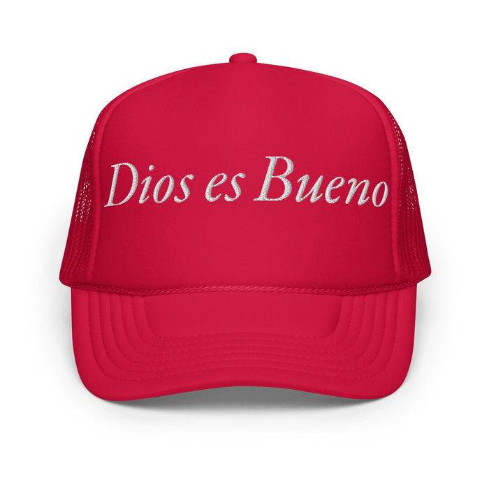 Dios es Bueno God is Good All Religion Have Faith Christian Catholic Foam Trucker Hat Mexicada Red