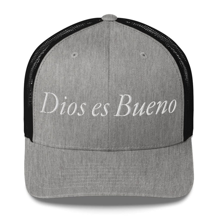 Dios es Bueno God is Good All Religion Have Faith Christian Catholic Trucker Cap Mexicada Heather/ Black