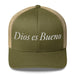 Dios es Bueno God is Good All Religion Have Faith Christian Catholic Trucker Cap Mexicada Moss/ Khaki