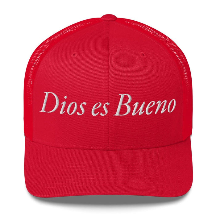 Dios es Bueno God is Good All Religion Have Faith Christian Catholic Trucker Cap Mexicada Red