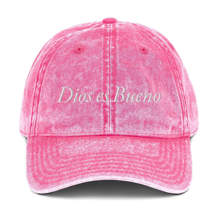 Dios es Bueno God is Good All Religion Have Faith Christian Catholic Vintage Cotton Twill Cap Mexicada Pink