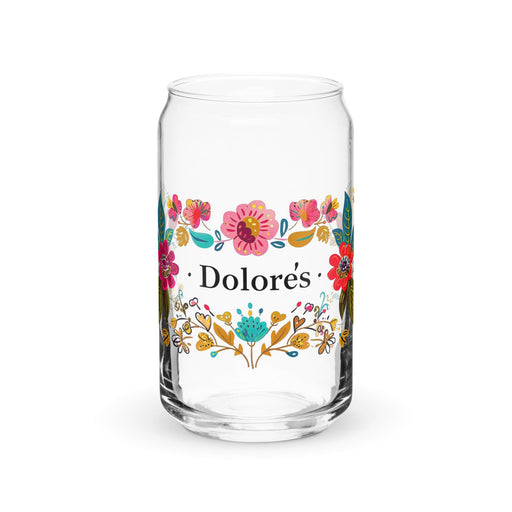 Dolores Exclusive Name Art Piece Can-Shaped Glass Home Office Work Mexican Spanish Pride Gift Cup One-Of-A-Kind Calligraphy Glass | D10 Mexicada 16 oz