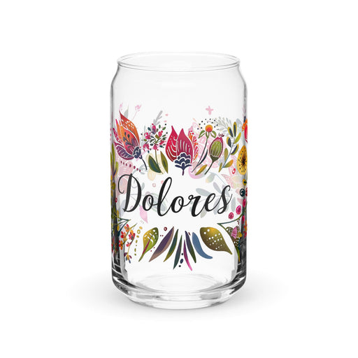 Dolores Exclusive Name Art Piece Can-Shaped Glass Home Office Work Mexican Spanish Pride Gift Cup One-Of-A-Kind Calligraphy Glass | D19 Mexicada 16 oz (No Lid No Straw)