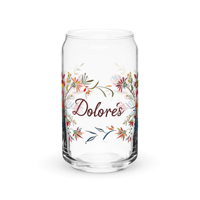 Dolores Exclusive Name Art Piece Can-Shaped Glass Home Office Work Mexican Spanish Pride Gift Cup One-Of-A-Kind Calligraphy Glass | D2 Mexicada 16 oz (No Lid No Straw)