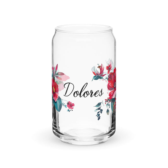 Dolores Exclusive Name Art Piece Can-Shaped Glass Home Office Work Mexican Spanish Pride Gift Cup One-Of-A-Kind Calligraphy Glass | D22 Mexicada 16 oz