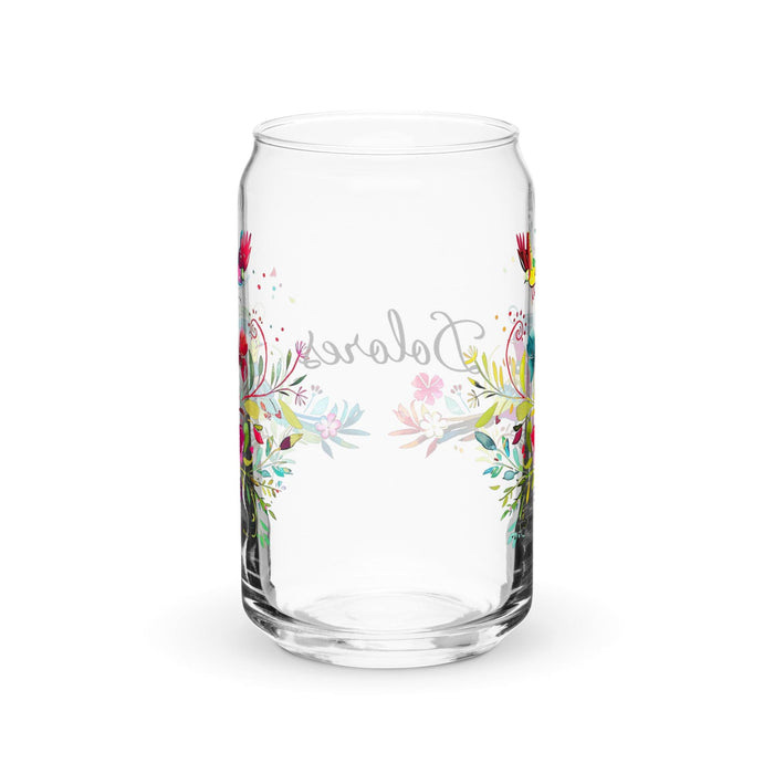 Dolores Exclusive Name Art Piece Can-Shaped Glass Home Office Work Mexican Spanish Pride Gift Cup One-Of-A-Kind Calligraphy Glass | D4 Mexicada