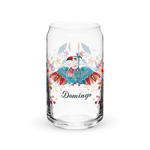 Domingo Exclusive Name Art Piece Can-Shaped Glass Home Office Work Mexican Spanish Pride Gift Cup One-Of-A-Kind Calligraphy Glass | D11 Mexicada 16 oz (No Lid No Straw)