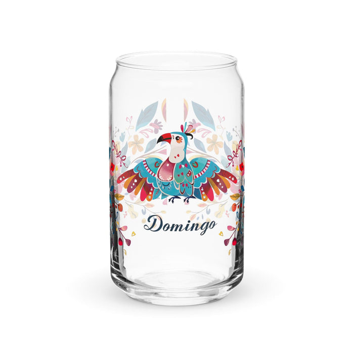 Domingo Exclusive Name Art Piece Can-Shaped Glass Home Office Work Mexican Spanish Pride Gift Cup One-Of-A-Kind Calligraphy Glass | D11 Mexicada 16 oz (No Lid No Straw)