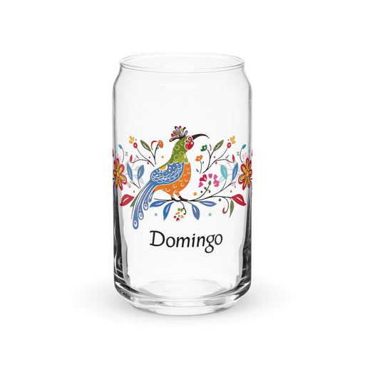 Domingo Exclusive Name Art Piece Can-Shaped Glass Home Office Work Mexican Spanish Pride Gift Cup One-Of-A-Kind Calligraphy Glass | D14 Mexicada 16 oz (No Lid No Straw)