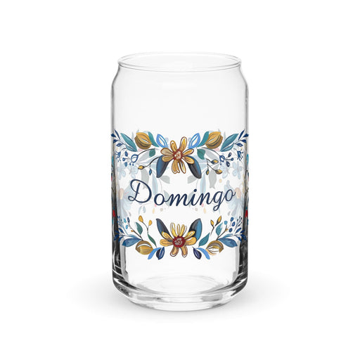 Domingo Exclusive Name Art Piece Can-Shaped Glass Home Office Work Mexican Spanish Pride Gift Cup One-Of-A-Kind Calligraphy Glass | D17 Mexicada 16 oz