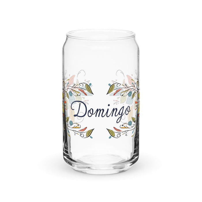 Domingo Exclusive Name Art Piece Can-Shaped Glass Home Office Work Mexican Spanish Pride Gift Cup One-Of-A-Kind Calligraphy Glass | D3 Mexicada 16 oz (No Lid No Straw)