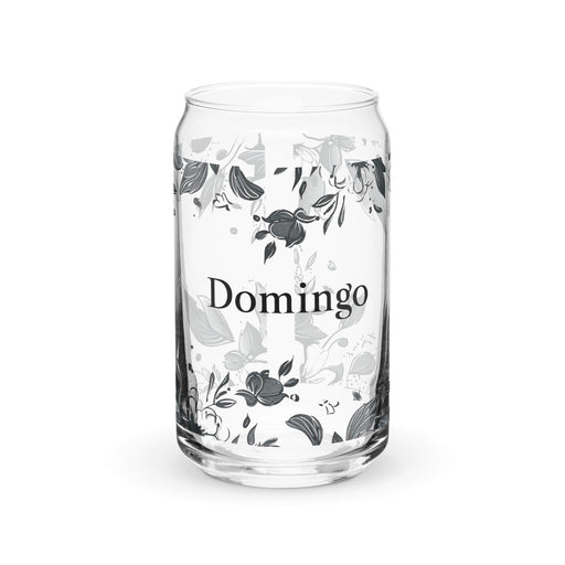 Domingo Exclusive Name Art Piece Can-Shaped Glass Home Office Work Mexican Spanish Pride Gift Cup One-Of-A-Kind Calligraphy Glass | D5 Mexicada 16 oz