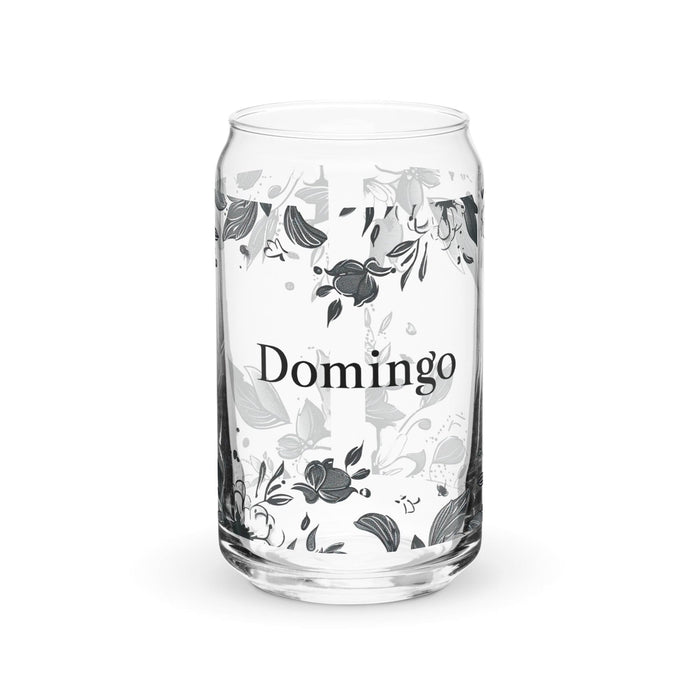 Domingo Exclusive Name Art Piece Can-Shaped Glass Home Office Work Mexican Spanish Pride Gift Cup One-Of-A-Kind Calligraphy Glass | D5 Mexicada 16 oz