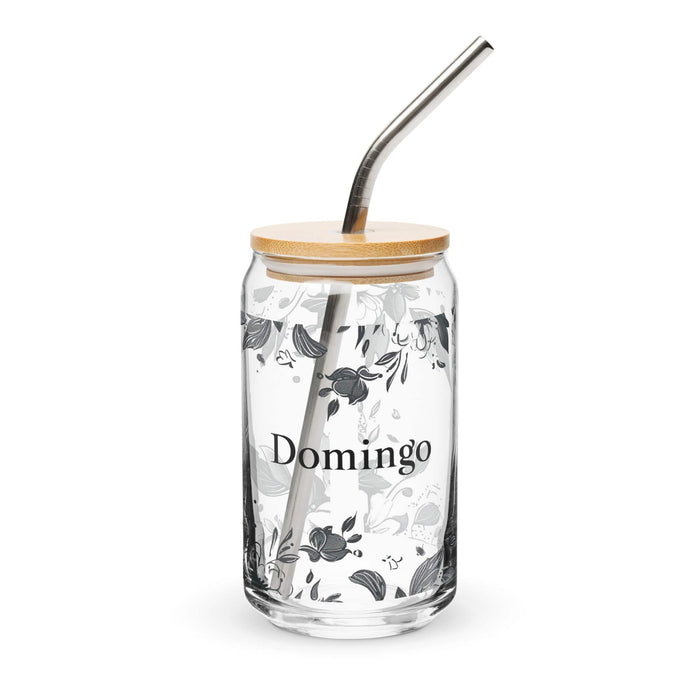 Domingo Exclusive Name Art Piece Can-Shaped Glass Home Office Work Mexican Spanish Pride Gift Cup One-Of-A-Kind Calligraphy Glass | D5 Mexicada 16 oz With Lid & Straw