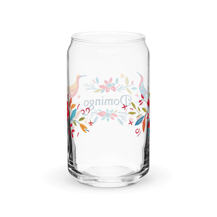 Domingo Exclusive Name Art Piece Can-Shaped Glass Home Office Work Mexican Spanish Pride Gift Cup One-Of-A-Kind Calligraphy Glass | D7 Mexicada