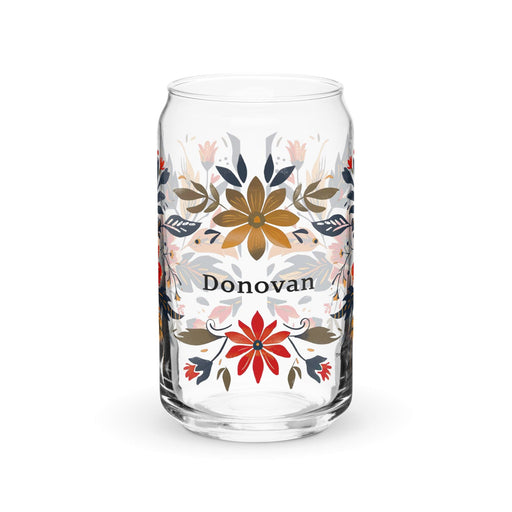 Donovan Exclusive Name Art Piece Can-Shaped Glass Home Office Work Mexican Spanish Pride Gift Cup One-Of-A-Kind Calligraphy Glass | D2 Mexicada 16 oz