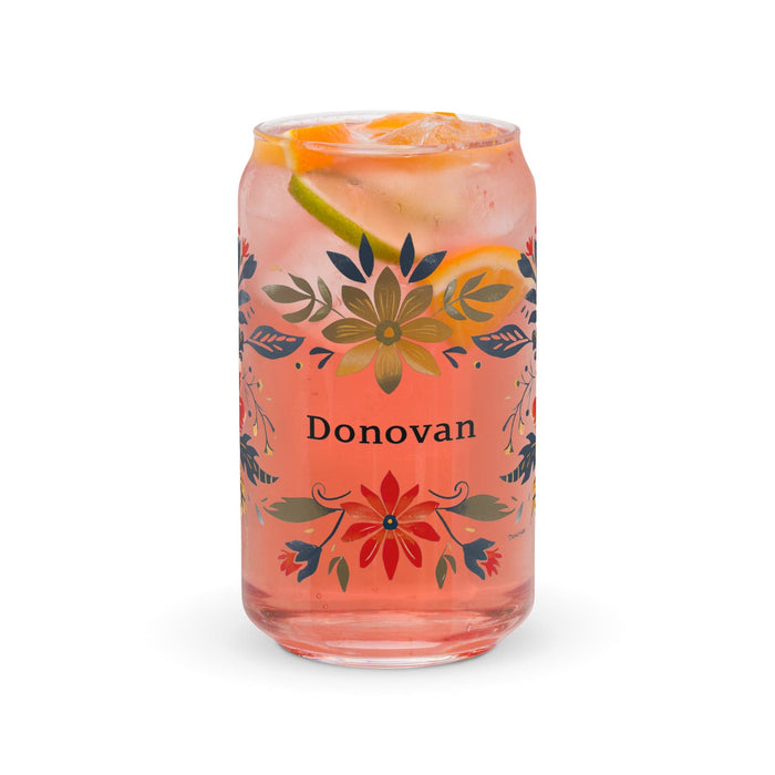 Donovan Exclusive Name Art Piece Can-Shaped Glass Home Office Work Mexican Spanish Pride Gift Cup One-Of-A-Kind Calligraphy Glass | D2 Mexicada