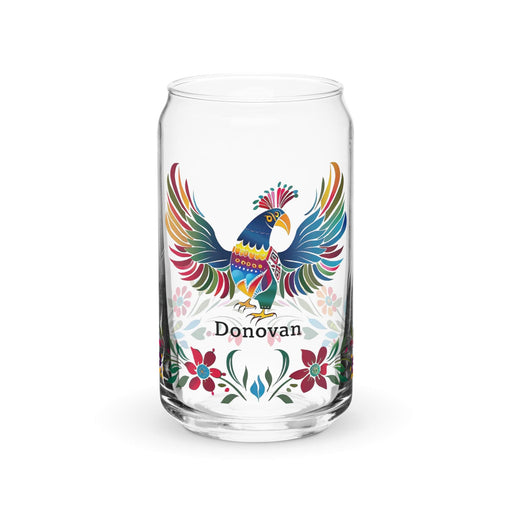 Donovan Exclusive Name Art Piece Can-Shaped Glass Home Office Work Mexican Spanish Pride Gift Cup One-Of-A-Kind Calligraphy Glass | D7 Mexicada 16 oz