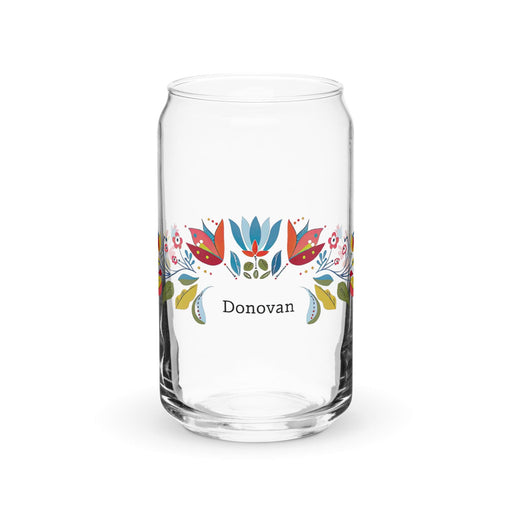 Donovan Exclusive Name Art Piece Can-Shaped Glass Home Office Work Mexican Spanish Pride Gift Cup One-Of-A-Kind Calligraphy Glass | D9 Mexicada 16 oz