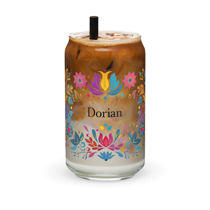 Dorian Exclusive Name Art Piece Can-Shaped Glass Home Office Work Mexican Spanish Pride Gift Cup One-Of-A-Kind Calligraphy Glass | D1 Mexicada