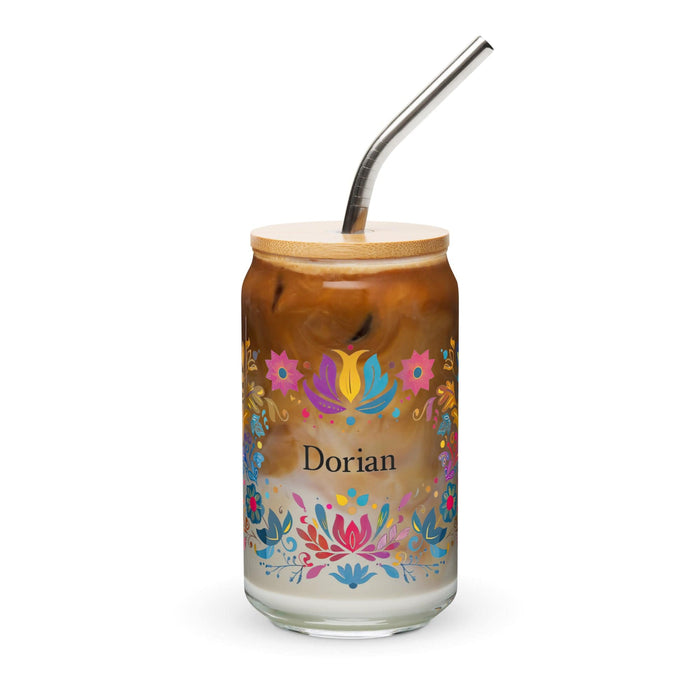 Dorian Exclusive Name Art Piece Can-Shaped Glass Home Office Work Mexican Spanish Pride Gift Cup One-Of-A-Kind Calligraphy Glass | D1 Mexicada