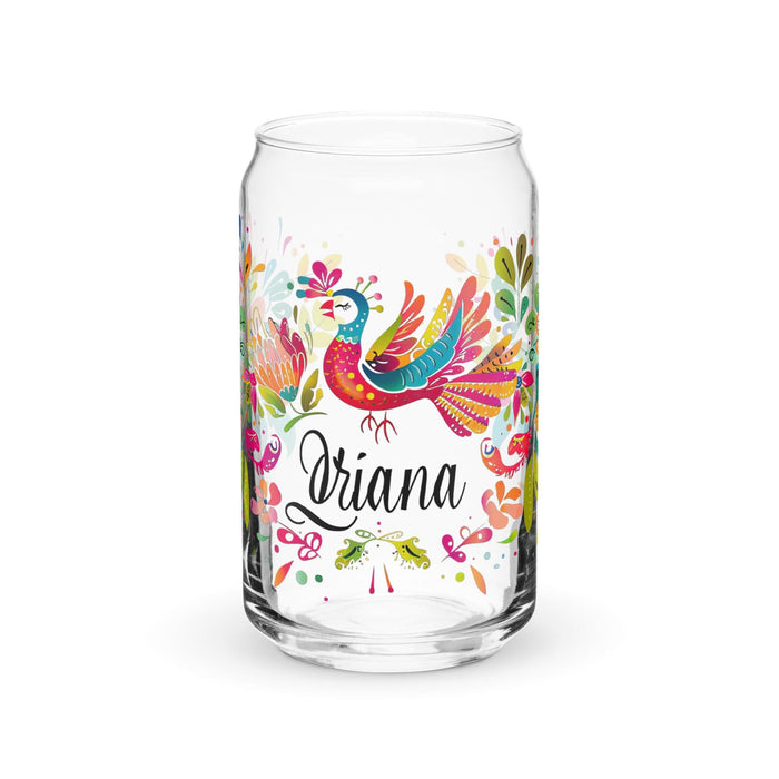 Driana Exclusive Name Art Piece Can-Shaped Glass Home Office Work Mexican Spanish Pride Gift Cup One-Of-A-Kind Calligraphy Glass | D5 Mexicada 16 oz (No Lid No Straw)