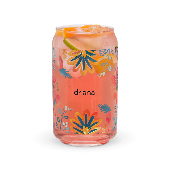 Driana Exclusive Name Art Piece Can-Shaped Glass Home Office Work Mexican Spanish Pride Gift Cup One-Of-A-Kind Calligraphy Glass | D6 Mexicada