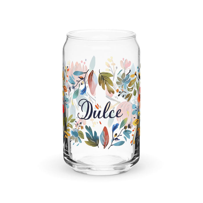 Dulce Exclusive Name Art Piece Can-Shaped Glass Home Office Work Mexican Spanish Pride Gift Cup One-Of-A-Kind Calligraphy Glass | D10 Mexicada 16 oz