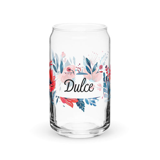 Dulce Exclusive Name Art Piece Can-Shaped Glass Home Office Work Mexican Spanish Pride Gift Cup One-Of-A-Kind Calligraphy Glass | D12 Mexicada 16 oz