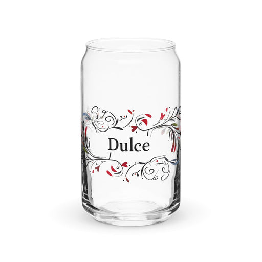 Dulce Exclusive Name Art Piece Can-Shaped Glass Home Office Work Mexican Spanish Pride Gift Cup One-Of-A-Kind Calligraphy Glass | D13 Mexicada 16 oz