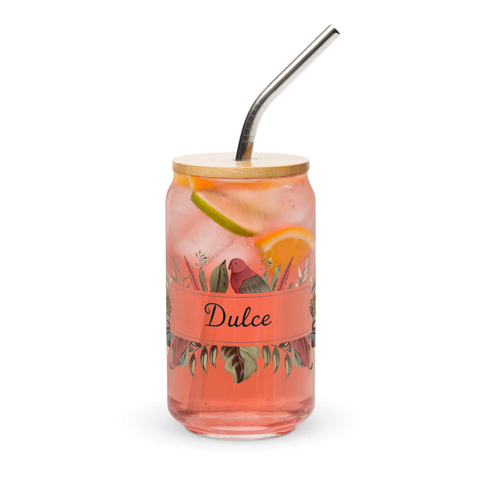 Dulce Exclusive Name Art Piece Can-Shaped Glass Home Office Work Mexican Spanish Pride Gift Cup One-Of-A-Kind Calligraphy Glass | D14 Mexicada