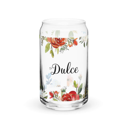 Dulce Exclusive Name Art Piece Can-Shaped Glass Home Office Work Mexican Spanish Pride Gift Cup One-Of-A-Kind Calligraphy Glass | D15 Mexicada 16 oz (No Lid No Straw)