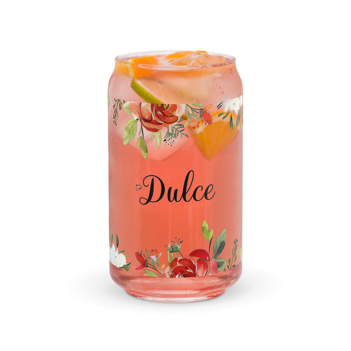 Dulce Exclusive Name Art Piece Can-Shaped Glass Home Office Work Mexican Spanish Pride Gift Cup One-Of-A-Kind Calligraphy Glass | D15 Mexicada