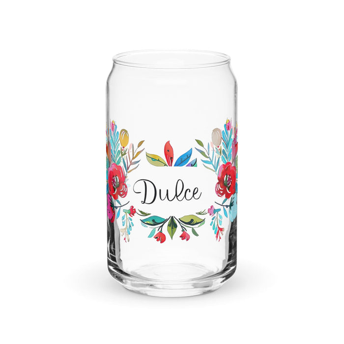 Dulce Exclusive Name Art Piece Can-Shaped Glass Home Office Work Mexican Spanish Pride Gift Cup One-Of-A-Kind Calligraphy Glass | D16 Mexicada 16 oz